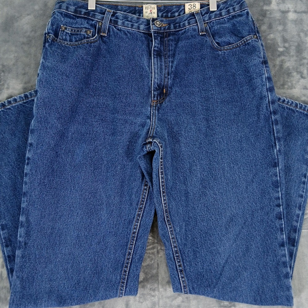 Red Head Jeans Mens 37x34 Blue Denim Straight Leg Zip‎ Fly 5 Pocket Classic